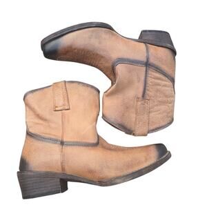 Roper Western Boots Womens 6.5 Ankle Shorty Dusty Brown